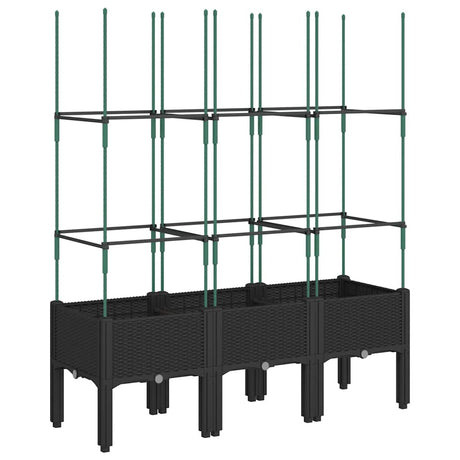 Vidaxx Pflanzgefäß mit Spalier 120x40x142,5 cm Polypropylen schwarz