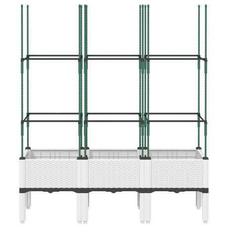 Vidaxx Pflanzgefäß mit Spalier 120x40x142,5 cm Polypropylen weiß