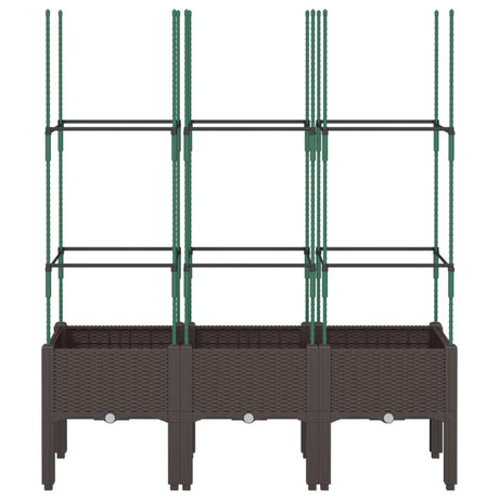 Vidaxx Pflanzgefäß mit Spalier 120x40x142,5 cm Polypropylen braun