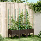 Vidaxx Pflanzgefäß mit Spalier 120x40x142,5 cm Polypropylen braun
