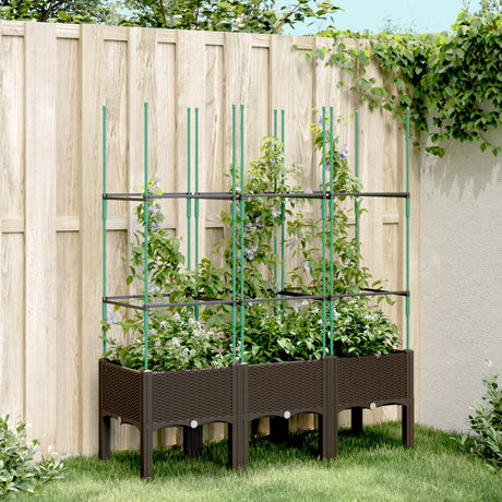 Vidaxx Pflanzgefäß mit Spalier 120x40x142,5 cm Polypropylen braun