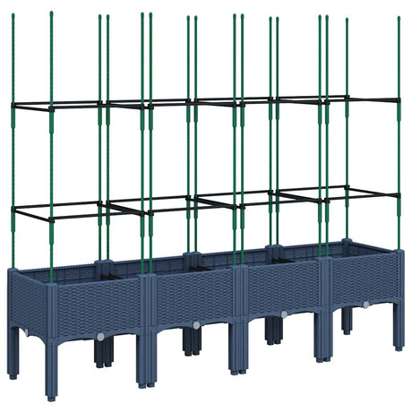 Vidaxx Pflanzgefäß mit Spalier 160x40x142,5 cm Polypropylen grau