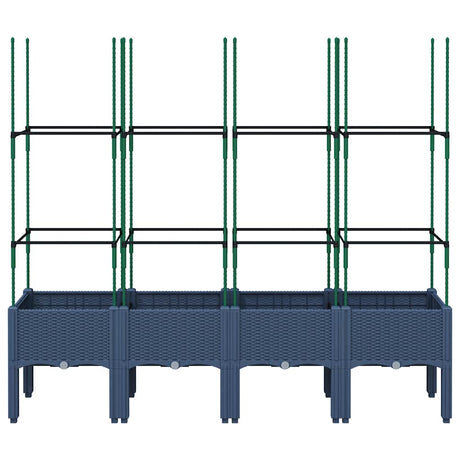 Vidaxx Pflanzgefäß mit Spalier 160x40x142,5 cm Polypropylen blaugrau