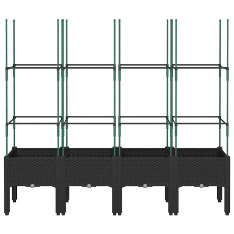 Vidaxx Pflanzgefäß mit Spalier 160x40x142,5 cm Polypropylen schwarz