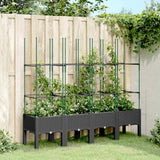 Vidaxx Pflanzgefäß mit Spalier 160x40x142,5 cm Polypropylen schwarz