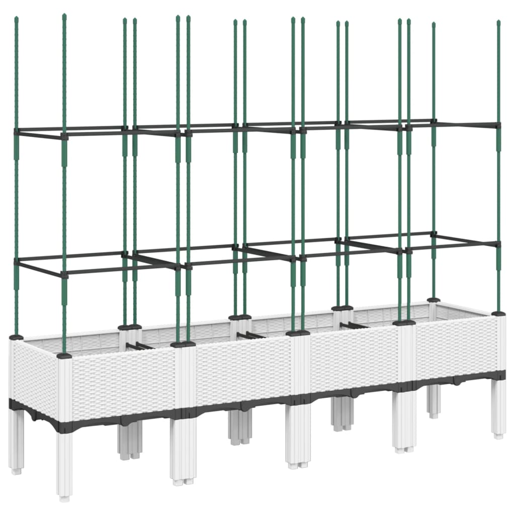 Vidaxx Pflanzgefäß mit Spalier 160x40x142,5 cm Polypropylen weiß