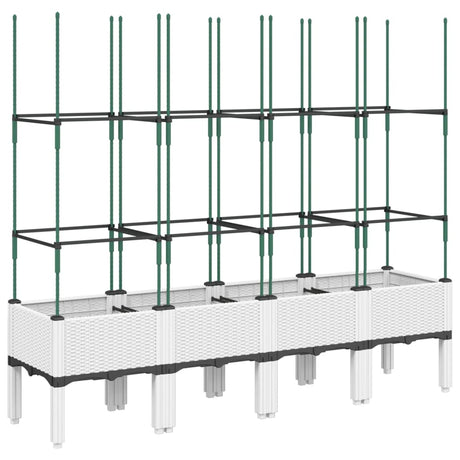 Vidaxx Pflanzgefäß mit Spalier 160x40x142,5 cm Polypropylen weiß