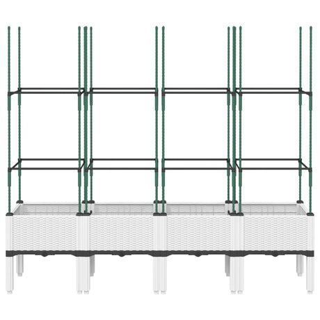 Vidaxx Pflanzgefäß mit Spalier 160x40x142,5 cm Polypropylen weiß