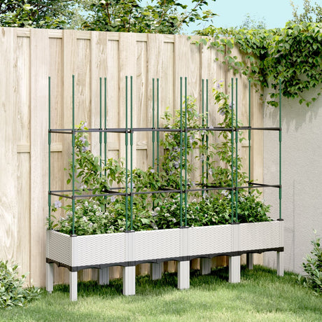 Vidaxx Pflanzgefäß mit Spalier 160x40x142,5 cm Polypropylen weiß