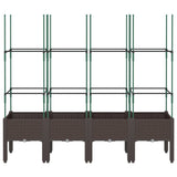 Vidaxx Pflanzgefäß mit Spalier 160x40x142,5 cm Polypropylen braun