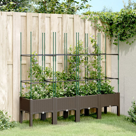 Vidaxx Pflanzgefäß mit Spalier 160x40x142,5 cm Polypropylen braun