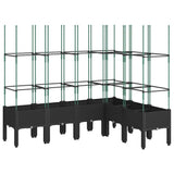 Vidaxx Pflanzgefäß mit Spalier 160x120x142,5 cm Polypropylen schwarz