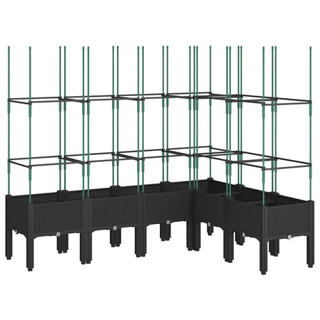 Vidaxx Pflanzgefäß mit Spalier 160x120x142,5 cm Polypropylen schwarz