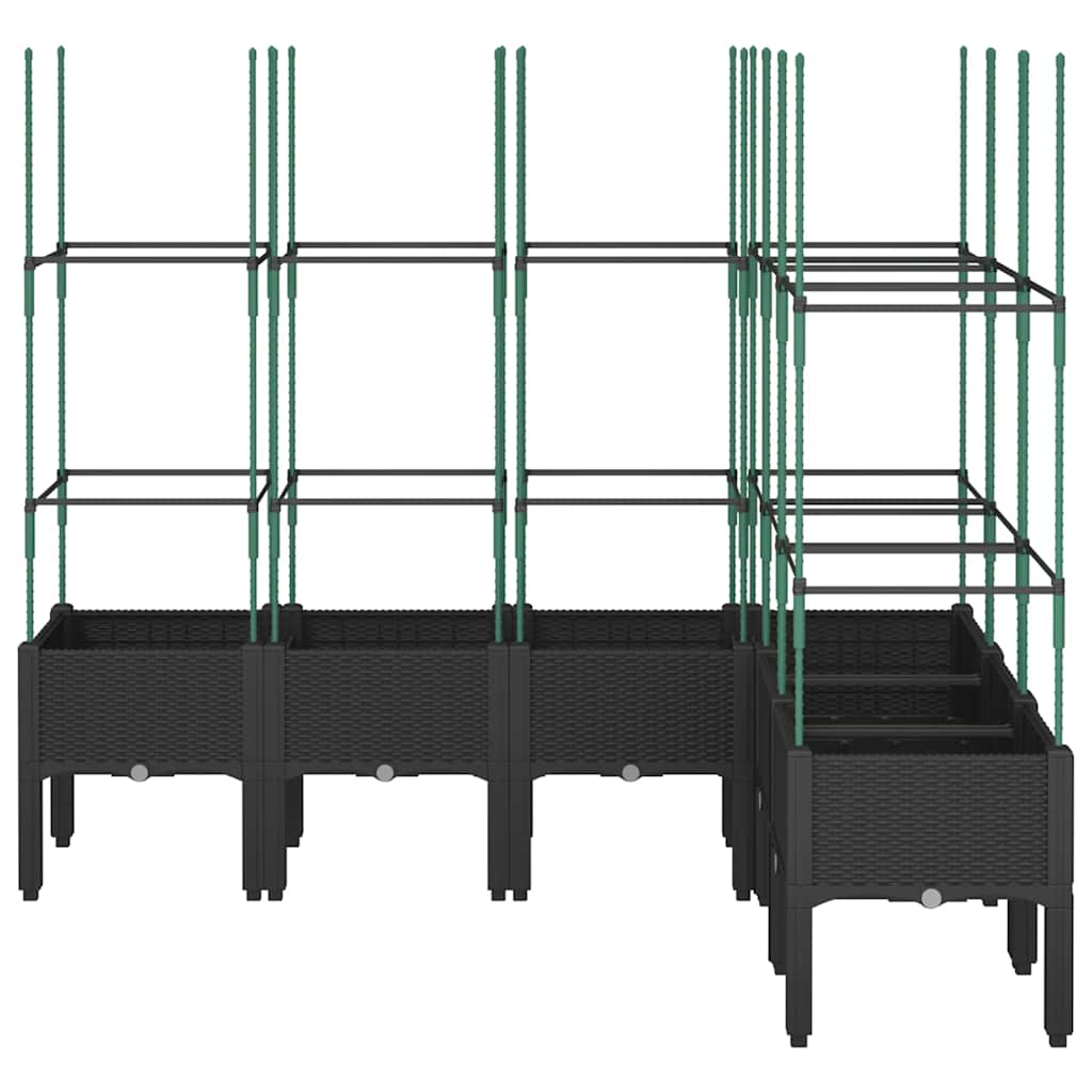 Vidaxx Pflanzgefäß mit Spalier 160x120x142,5 cm Polypropylen schwarz
