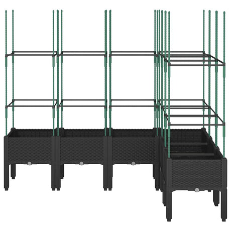 Vidaxx Pflanzgefäß mit Spalier 160x120x142,5 cm Polypropylen schwarz
