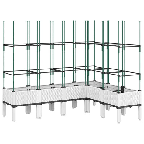 Vidaxx Pflanzgefäß mit Spalier 160x120x142,5 cm Polypropylen weiß