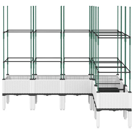 Vidaxx Pflanzgefäß mit Spalier 160x120x142,5 cm Polypropylen weiß