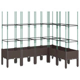 Vidaxx Pflanzgefäß mit Spalier 160x120x142,5 cm Polypropylen braun