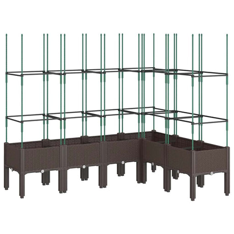 Vidaxx Pflanzgefäß mit Spalier 160x120x142,5 cm Polypropylen braun