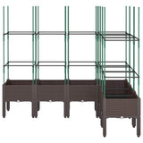 Vidaxx Pflanzgefäß mit Spalier 160x120x142,5 cm Polypropylen braun