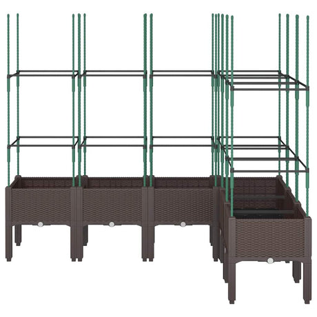 Vidaxx Pflanzgefäß mit Spalier 160x120x142,5 cm Polypropylen braun