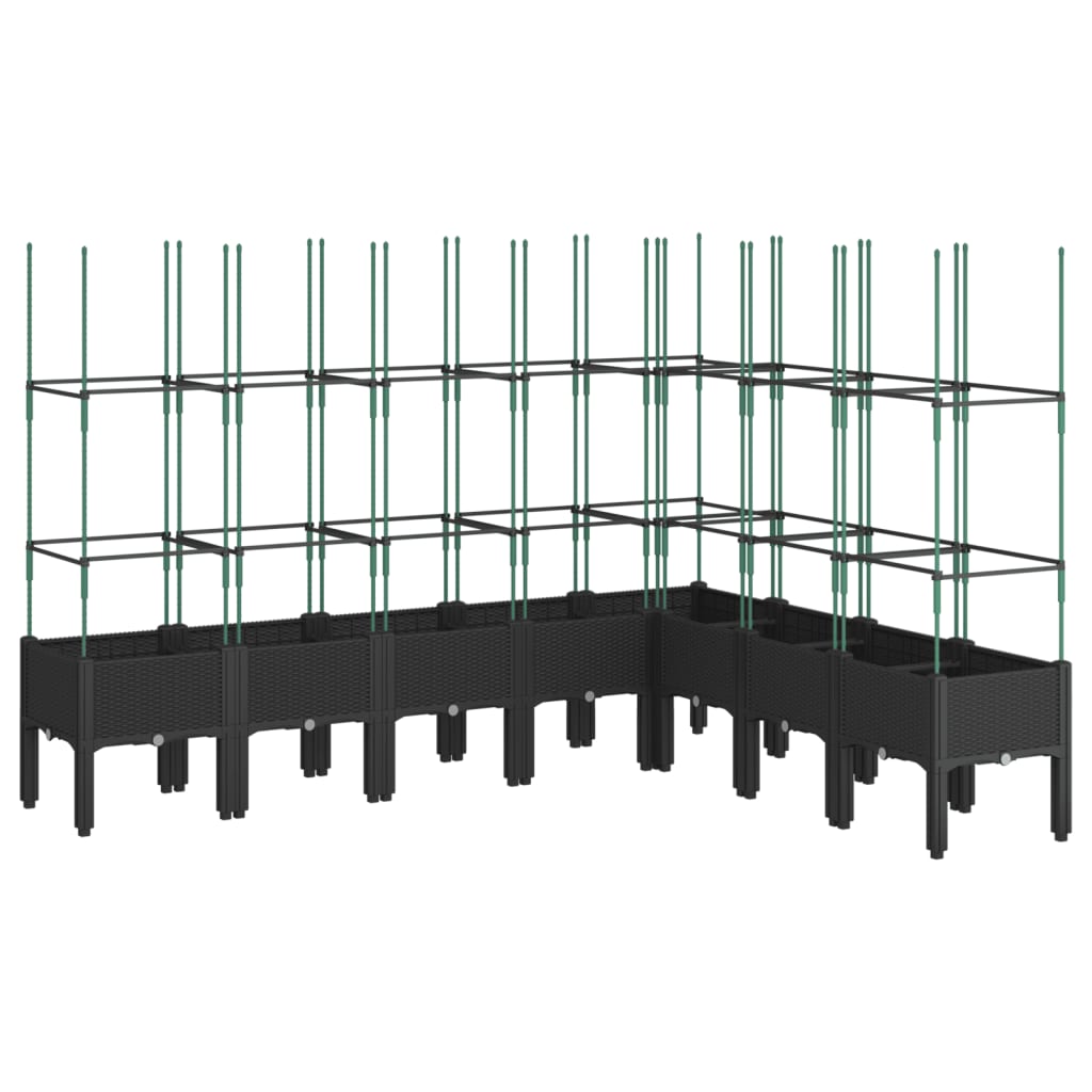 Vidaxx Pflanzgefäß mit Spalier 200x160x142,5 cm Polypropylen schwarz
