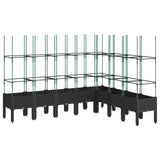 Vidaxx Pflanzgefäß mit Spalier 200x160x142,5 cm Polypropylen schwarz