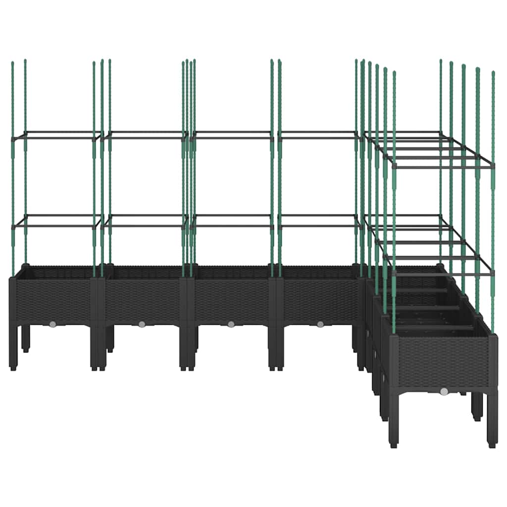 Vidaxx Pflanzgefäß mit Spalier 200x160x142,5 cm Polypropylen schwarz