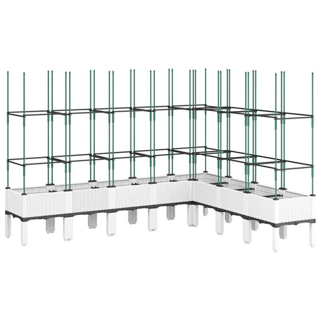 Vidaxx Pflanzgefäß mit Spalier 200x160x142,5 cm Polypropylen weiß