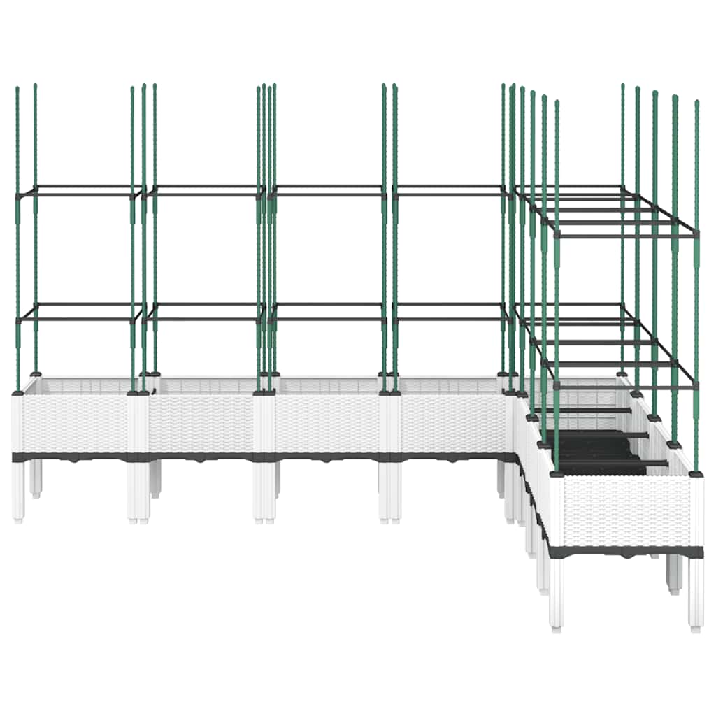 Vidaxx Pflanzgefäß mit Spalier 200x160x142,5 cm Polypropylen weiß