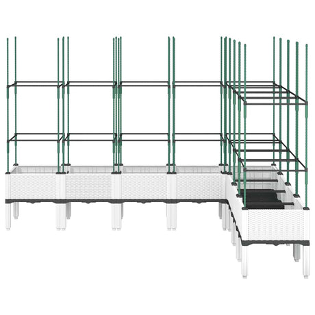 Vidaxx Pflanzgefäß mit Spalier 200x160x142,5 cm Polypropylen weiß