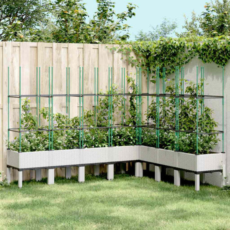 Vidaxx Pflanzgefäß mit Spalier 200x160x142,5 cm Polypropylen weiß