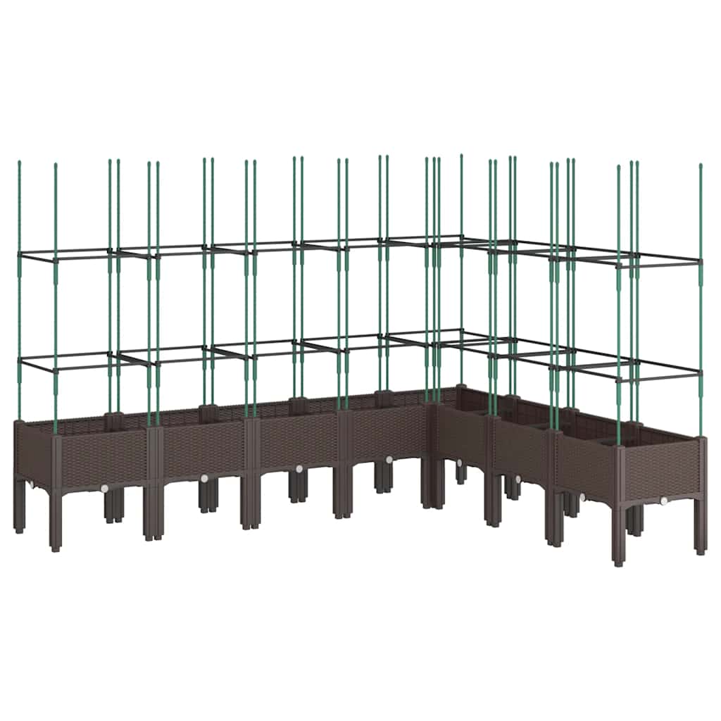 Vidaxx Pflanzgefäß mit Spalier 200x160x142,5 cm Polypropylen braun