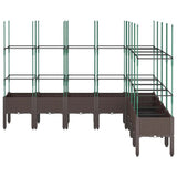 Vidaxx Pflanzgefäß mit Spalier 200x160x142,5 cm Polypropylen braun