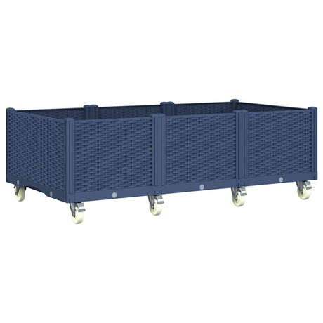 Vidaxx Pflanzgefäß mit Rädern 150x80x54 cm Polypropylen blaugrau