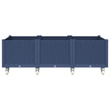 VidaXL Pflanzgefäß mit Rädern 150x80x54 cm Polypropylen grau