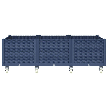 VidaXL Pflanzgefäß mit Rädern 150x80x54 cm Polypropylen grau