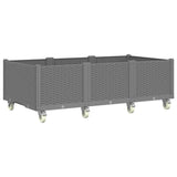 VidaXL Pflanzgefäß mit Rädern 150x80x54 cm Polypropylen hellgrau