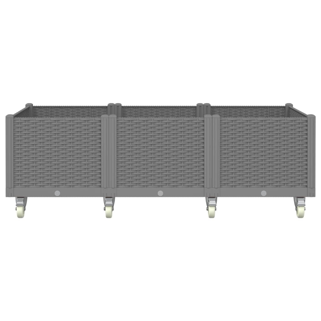 VidaXL Pflanzgefäß mit Rädern 150x80x54 cm Polypropylen hellgrau