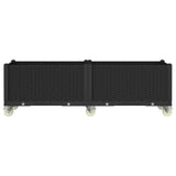 VidaXL Pflanzgefäß mit Rädern 160x50x54 cm Polypropylen schwarz