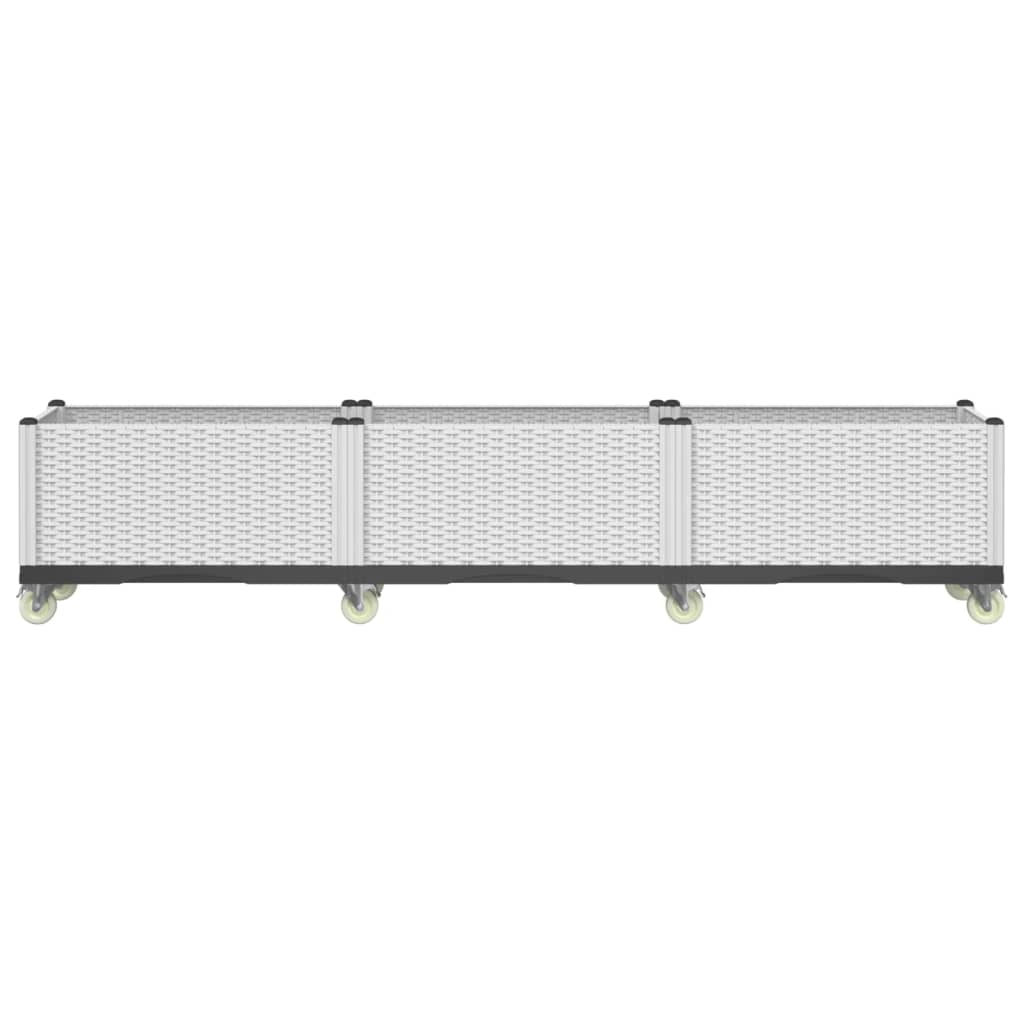 Vidaxx Pflanzgefäß mit Rädern 240x50x54 cm Polypropylen weiß