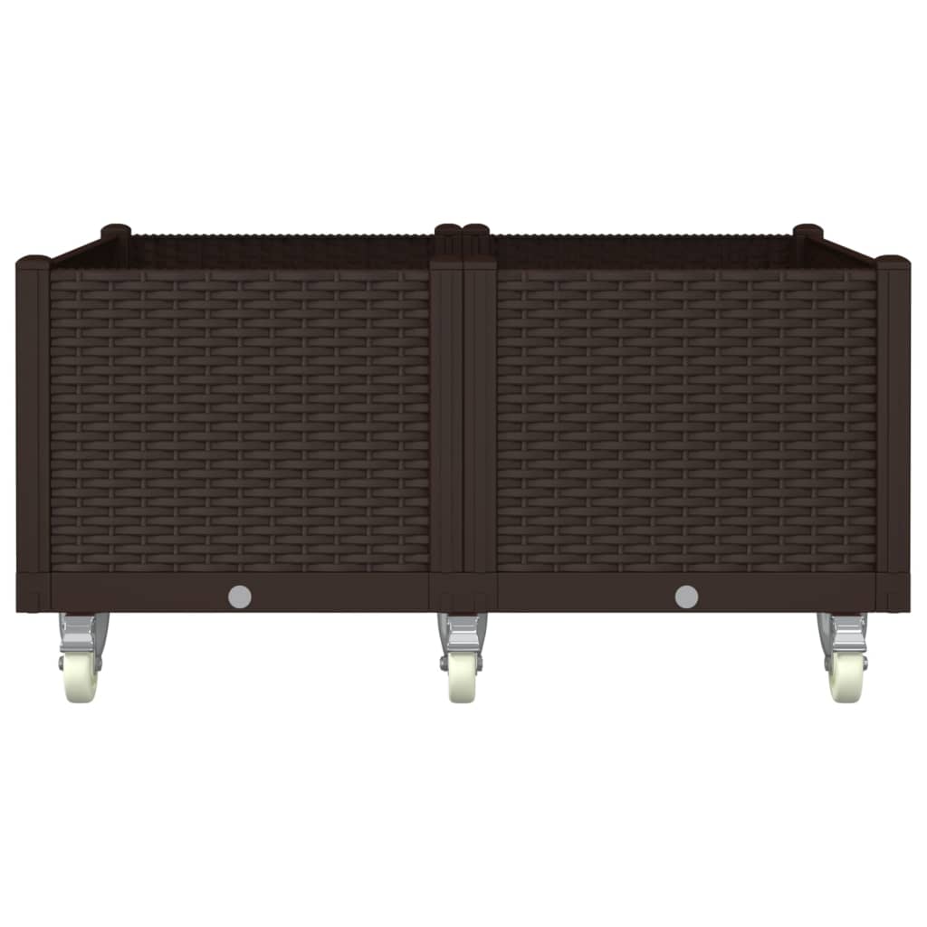 Vidaxx Pflanzgefäß mit Rädern 100x80x54 cm Polypropylen braun