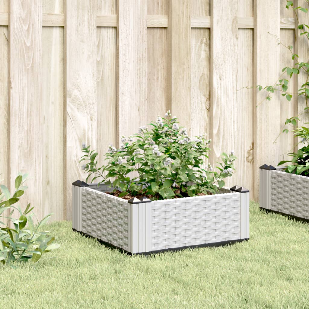Vidaxx Pflanzgefäß mit Zapfen 42,5x42,5x28,5 cm Polypropylen weiß