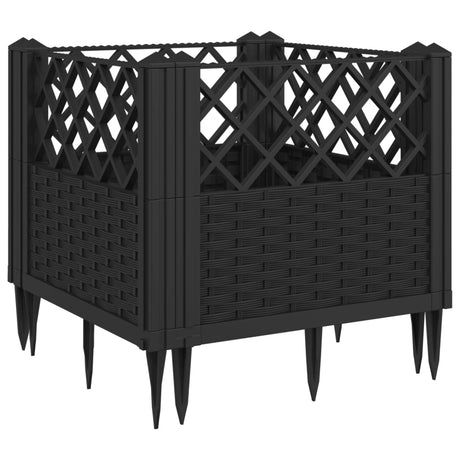 Vidaxx Pflanzgefäß mit Stiften 43,5x43,5x43,5 cm Polypropylen schwarz