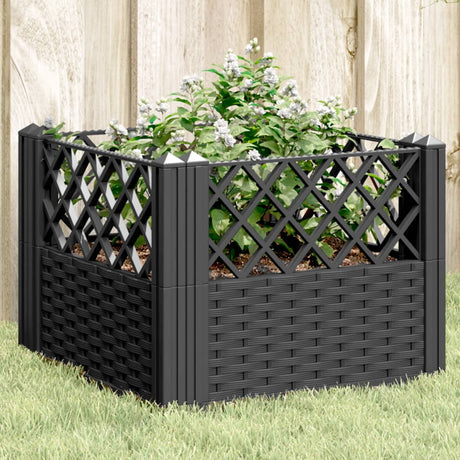 Vidaxx Pflanzgefäß mit Stiften 43,5x43,5x43,5 cm Polypropylen schwarz