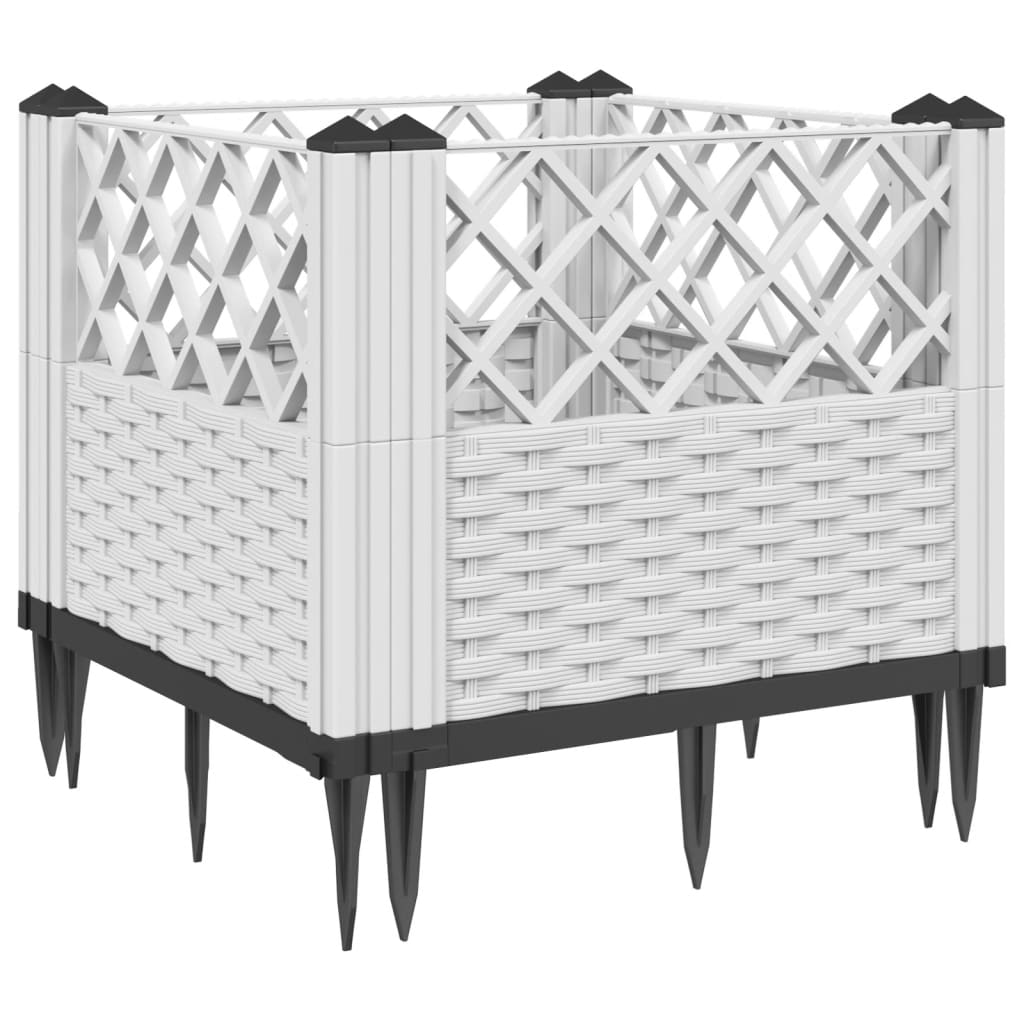 Vidaxx Pflanzgefäß mit Zapfen 43,5x43,5x43,5 cm Polypropylen weiß