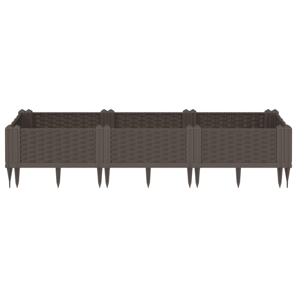 Vidaxx Pflanzgefäß mit Zapfen 125x40x28,5 cm Polypropylen braun