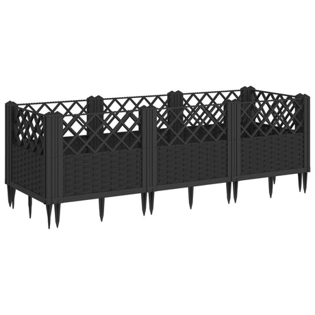 Vidaxx Pflanzgefäß mit Zapfen 123,5x43,5x43,5 cm Polypropylen schwarz