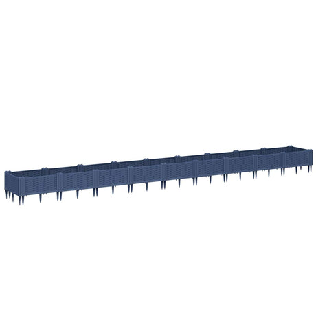 Vidaxx Pflanzgefäß mit Stiften 362,5 x 42,5 x 28,5 cm Polypropylen grau