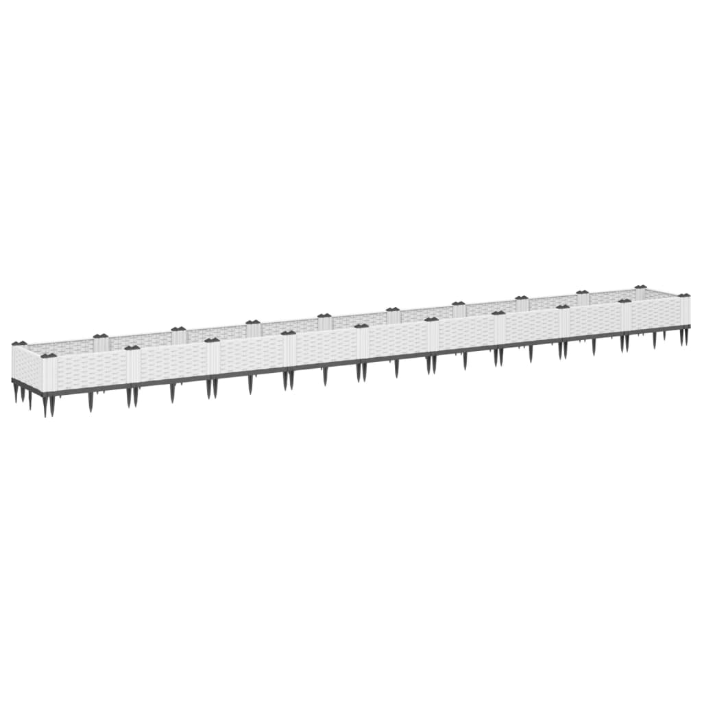 Vidaxx Pflanzgefäß mit Zapfen 362,5x42,5x28,5 cm Polypropylen weiß